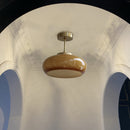 Vintage Messing Gelb Glas 1-Licht Semi-Flush Mount Deckenleuchte