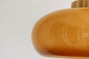 Vintage Messing Gelb Glas 1-Licht Semi-Flush Mount Deckenleuchte