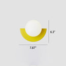 Moderne minimalistische Glas sphärischen bunten Halbkreis Design 1-Licht Wandleuchte Lampe